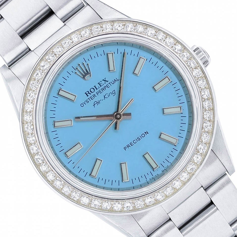 Rolex Air-King 14000 Steel Blue Diamond