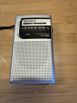 Sony ICF-S10MK2 AM/FM Radio Portable Pocket Hand Held Silver Tested Vintage NICE
