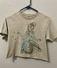 Junk Food Clothing Cinderella Grey Crop T-shirt XS