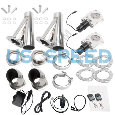 #ad Pair 2.5 Inch Electric Exhaust Valve Y Pipe Kit with Remote Switch $123.89