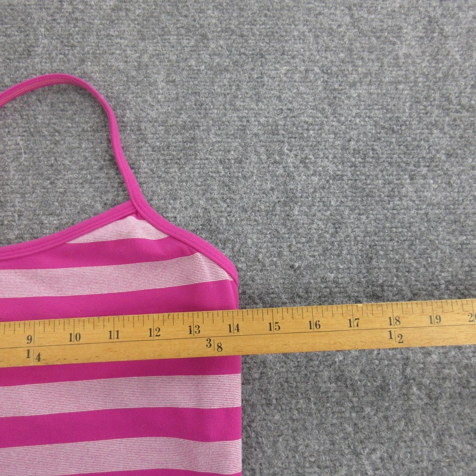 Camiseta sin mangas Lululemon para mujer 8 rayas rosas sujetador incorporado espalda deportiva yoga atlético Foto 3 de 4