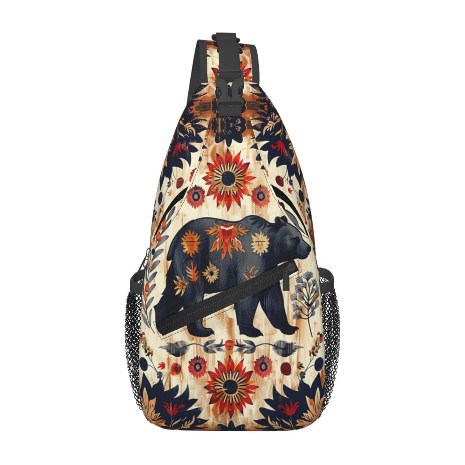 Native American Indian Sling Backpack Chest Bag Crossbody Shoulder Bag Gym Cy...