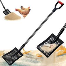 Heavy Duty Metal Sand Sifter Shovel with Ergonomic Handle, 53.5" Long