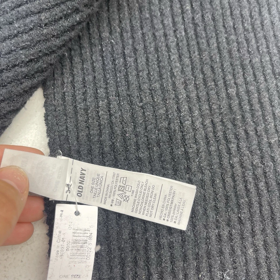 Bufanda de invierno tejida térmica gofre negra azul marino antigua unisex niños talla única Foto 4 de 4