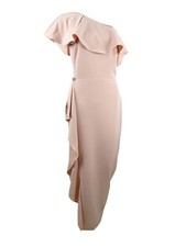 Lauren by Ralph Lauren Women's Ruffled One-Shoulder Gown (14, Pink Moroccan)