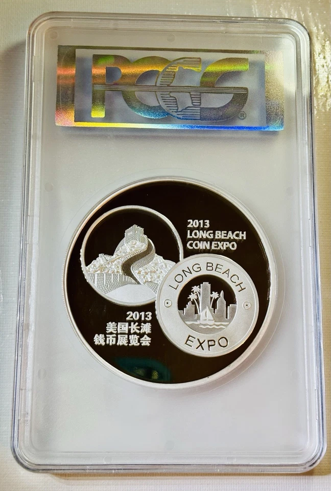 2013 China 5 Ounce Silver Pandas PCGS PR 69 DCam Long Beach Expo - Image 2 of 2