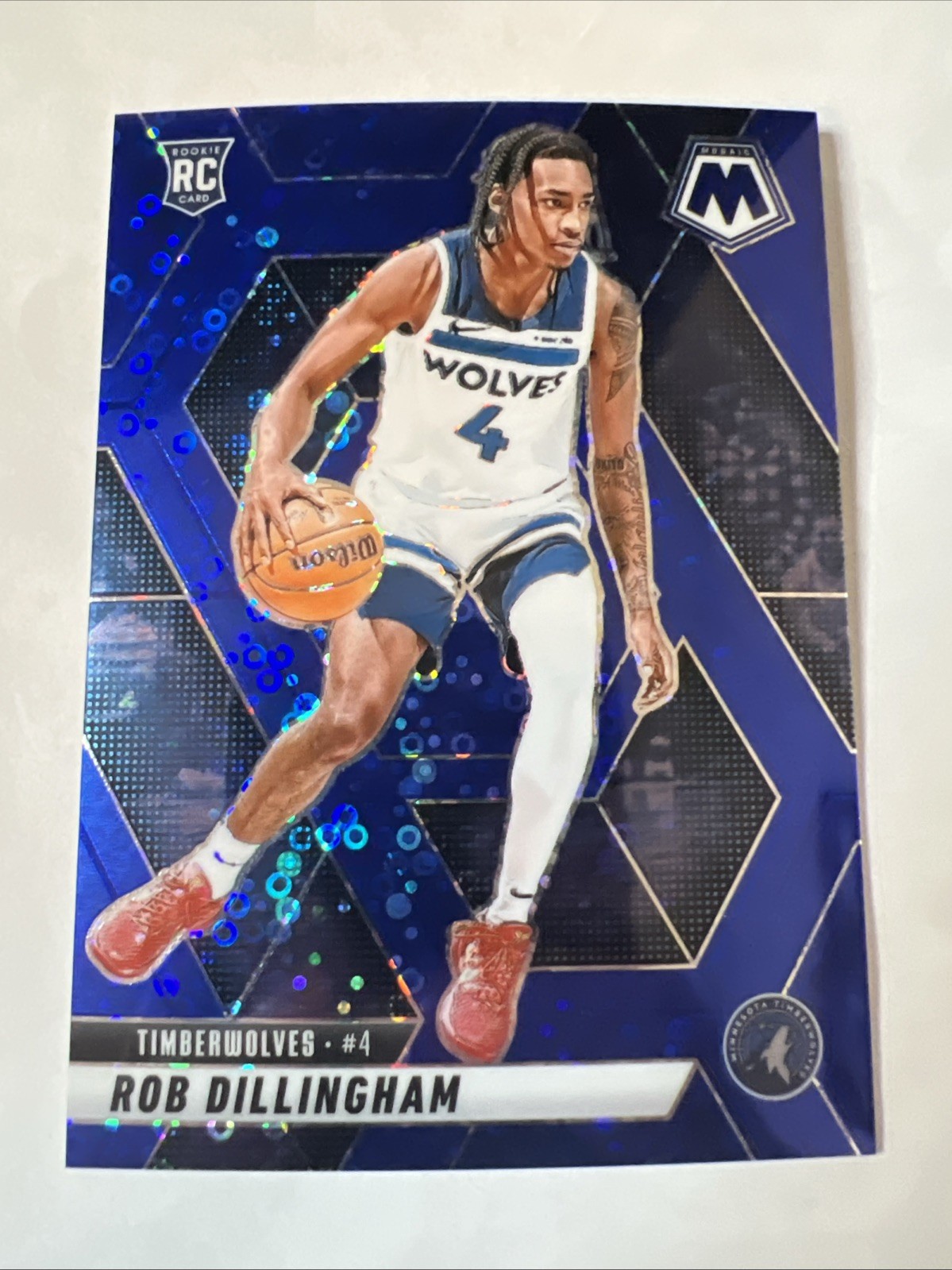 Rob Dillingham 2024-25 Panini Mosaic Blue Fast Break /85 #218 RC