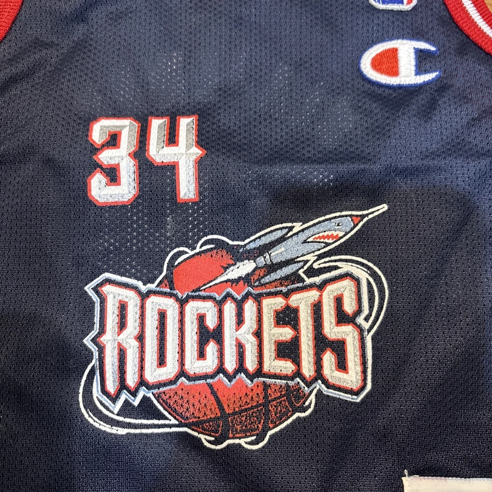 Camiseta Vintage Houston Rockets Champion Criança 2T Hakeem Olajuwon Anos 90 NBA - Imagem 2 de 4