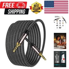 Aux Cable 20 ft, Copper Shell, Hi-Fi Sound 3.5 mm Male to Male Braided Auxi...