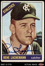 1966 Topps #157 Rene Lachemann Athletics AUTO Signed
