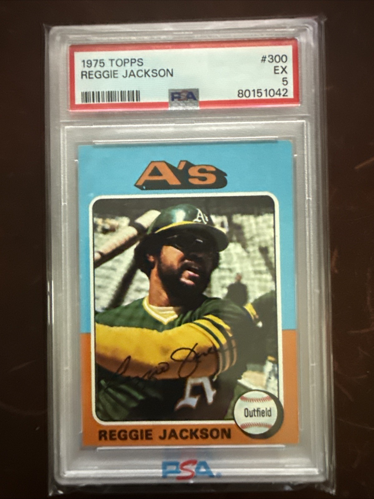 1975 Topps - Reggie Jackson #300 PSA EX-5! Oakland A's!