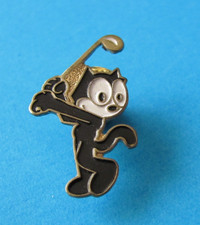 Vintage FELIX The Cat Pin Badge. Golf. Used.