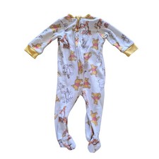Disney Baby Winnie the Pooh Tigger Fleece Footed Sleeper Pajamas White Yellow 3M