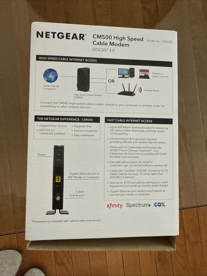 NETGEAR High Speed Cable Modem Model CM500 - SEALED - Image 3 of 3