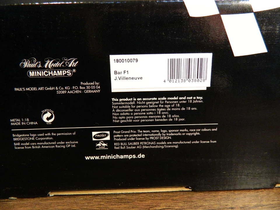 MINICHAMPS 1/18 BAR Honda Racing F1 Team show car 2001 - Image 3 of 3