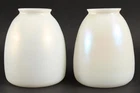 2 Antique Pullman Train Car STEUBEN White Calcite Art Glass Sconce Light Shade
