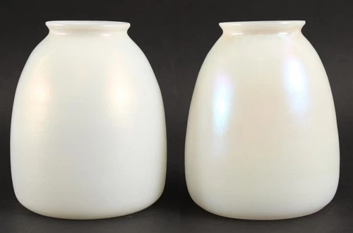 2 Antique Pullman Train Car STEUBEN White Calcite Art Glass Sconce Light Shade