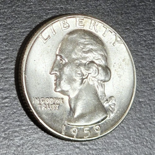 1959 Washington Quarter 90% Silver US Coin 25C Below Melt Investment Bullion .90
