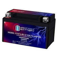 YTX7A-BS -12 Volt 6 AH, 105 CCA, Rechargeable Maintenance Free SLA AGM 1 Pack