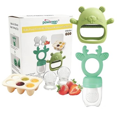 Baby Fruit Feeder with Popsicle Mold Cute Teething Toys Silicone Teethers for...