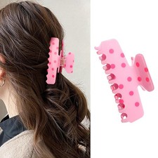 Polka Dot Hair Clips Pink Hair Claw Clips for Thick Hair, Valentines Hair Acc...