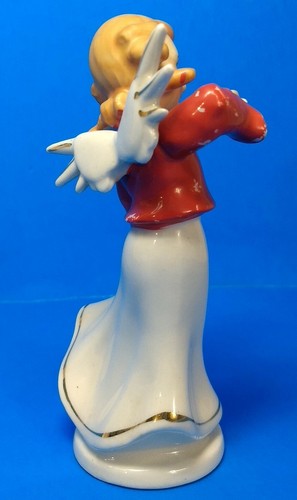 Vintage Mid-Century Ceramic Angel Playing Violin Gold Trim - Picture 4 of 10