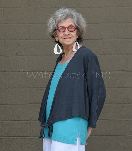 WATERSISTER Cotton Gauze BOLERO Tie Jacket Top 1(S/M) 2(L/XL) 3(1X) Oh my COLORS - Picture 15 of 37