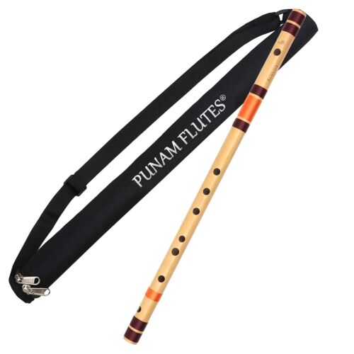 Punam Flöten G natürliche Basis Rechtshand Bansuri Größe 25,65 cm mit Deckel - Bild 2 von 5
