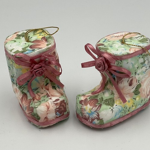 Zapato bota cubierta de tela vintage 1980 adorno victoriano Shabby Chic Granny Core - Imagen 7 de 9