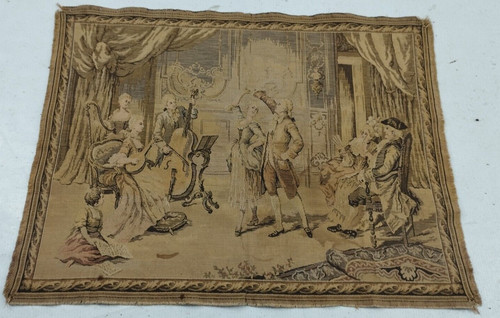 Vintage French Couple Dance Scene Home Decor Wall Hanging Tapestry 65x50 cm