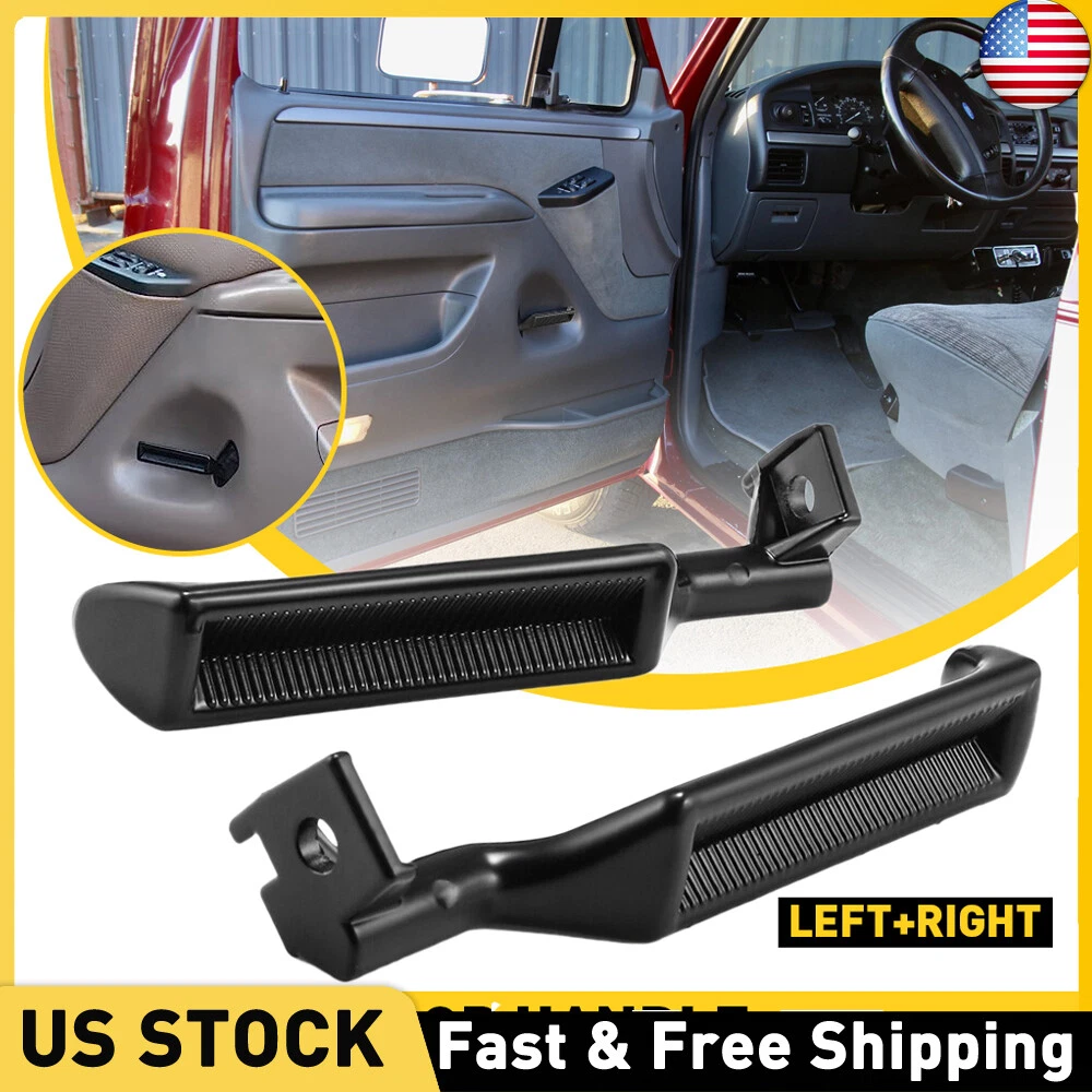 Par De Manijas De Puerta Interiores Metálicas Derecho Para Ford Bronco, F150, F250, F350 - Negro