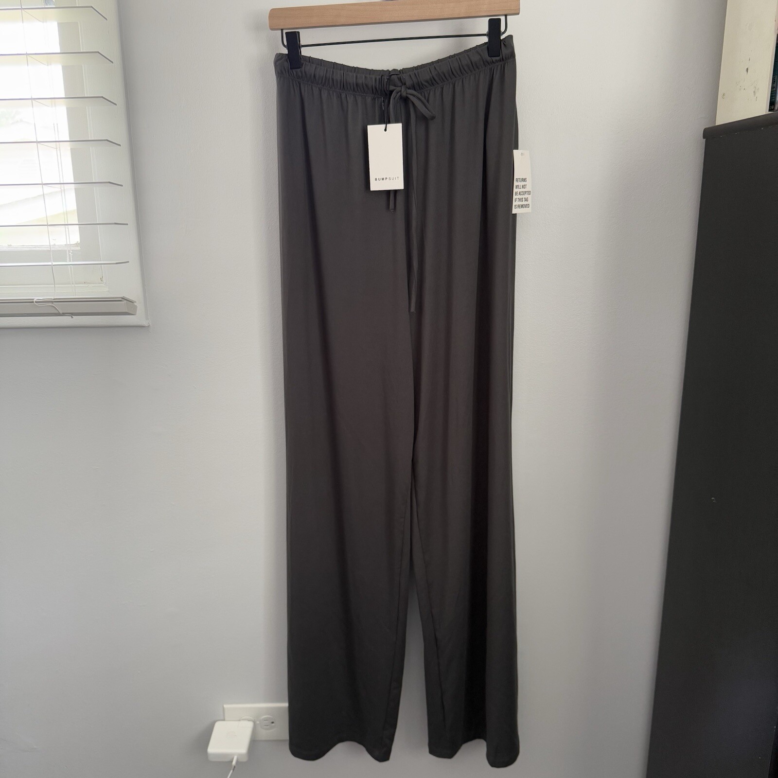 Bumpsuit XS Maternity Cloud Slim Wide Leg Lounge Pants Grey Relaxed Fit