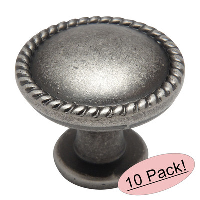 *10 Pack* Cosmas Cabinet Hardware Weathered Nickel Rope Cabinet Knobs #4115WN