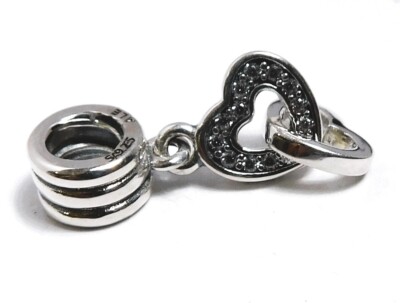 Authentic Pandora Charm, Interlocking Love Dangle #791242CZ | eBay