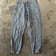 Athleta Retreat 100 Linen Joggers Blue Women's size 6 Pants Summer Resortwear