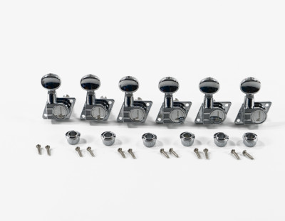KLUSON  REVOLUTION F-Mount Staggered Tuners 6 in line Fender F tuners KRF-6BX-N