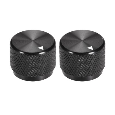 2pcs Potentiometer Finish Black Aluminum Volume Control Knobs Amplifier Guitar #