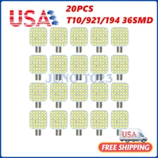 20X Super White LED T10/921/194 36SMD RV Camper Trailer Interior Light Bulbs 12V