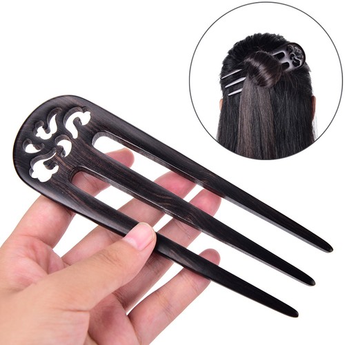 5-70-034-Carved-Ebony-Wooden-Sandalwood-Hair-Pin-Stick-Original-Retro-Women-Lady-FT