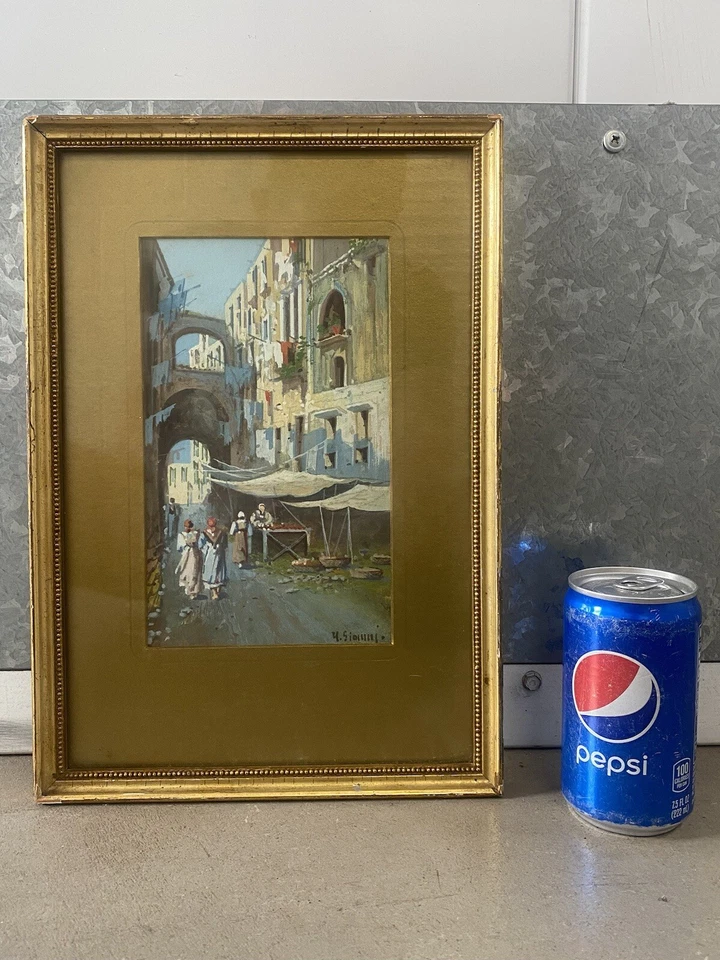 🔥 Antique Old Italian European Impressionist Cityscape Painting, Yves GIANNI - Image 3 of 4