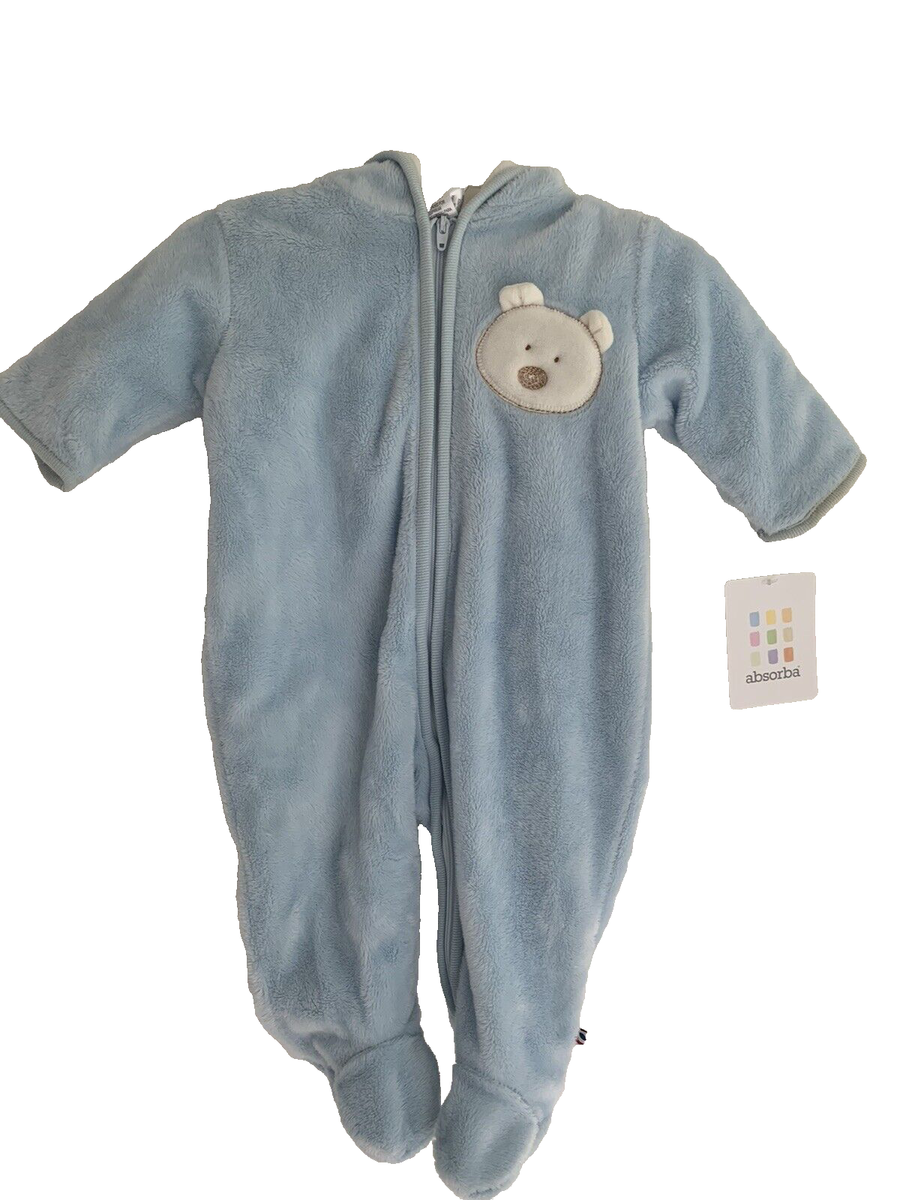 Absorba Baby Infant Boys Blue Hooded Pram Bunting Mo One Piece Coat  Snowsuit