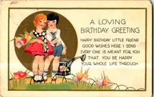 A Loving Birthday Greeting postcard. Cancel Mannington, West Virginia
