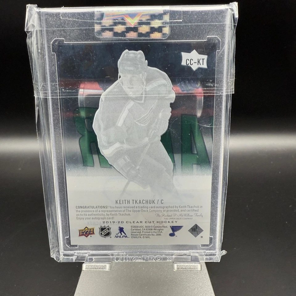 Keith Tkachuk Autograph Auto Upper Deck Clear Cut Card St. Louis Blues 2019-2020 - Image 2 of 2