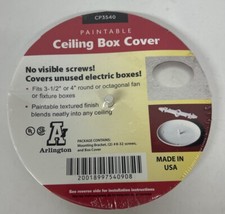 Arlington CP3540 Paintable Ceiling Box Cover Fits 31/2 to 4" Round/Oct Boxes