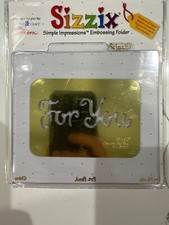 Sizzix Simple Impressions Brass Embossing Folder - Phrase For You 38-9662 - New