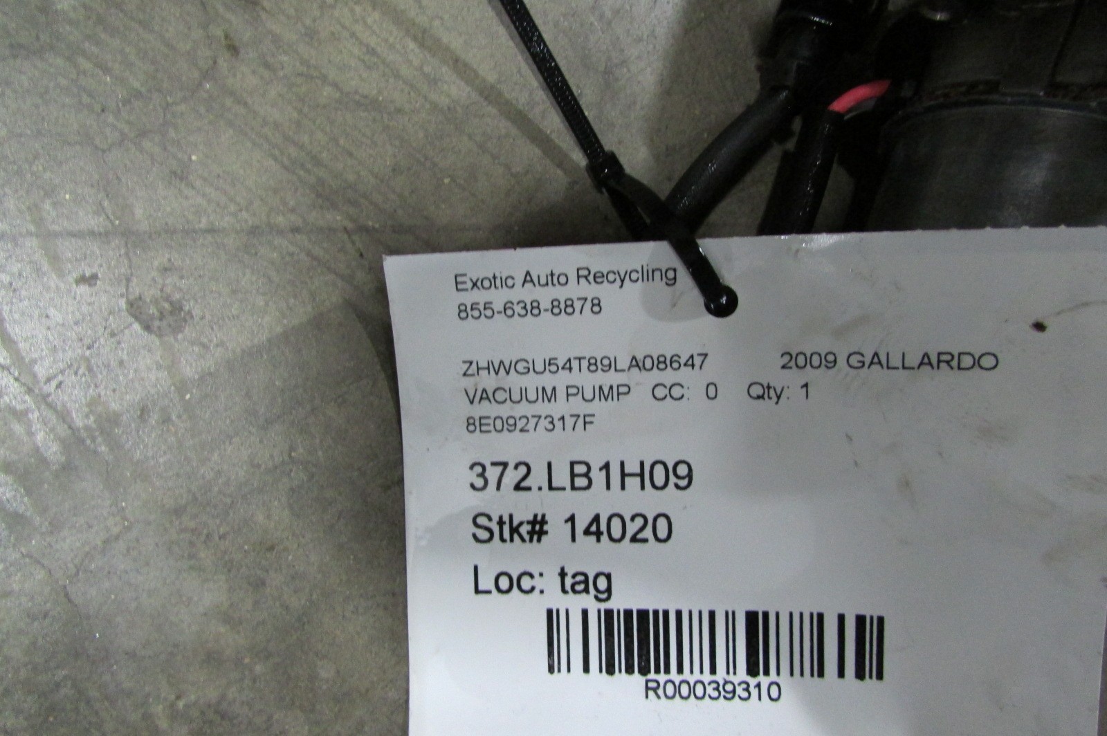 Lamborghini Gallardo LP560, LP550, LP570, Vacuum Pump, Used, P/N 8E0927317F