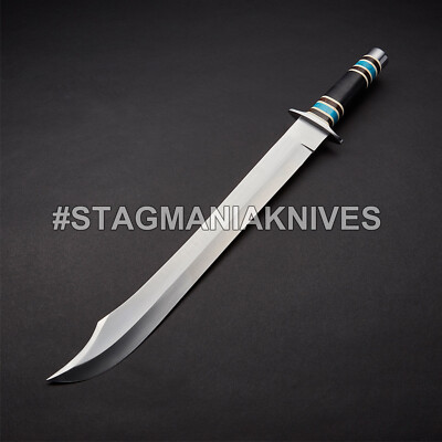Premium Custom Hand Forged J2 Steel Hunting Big Bowie Falchion Roman Sword