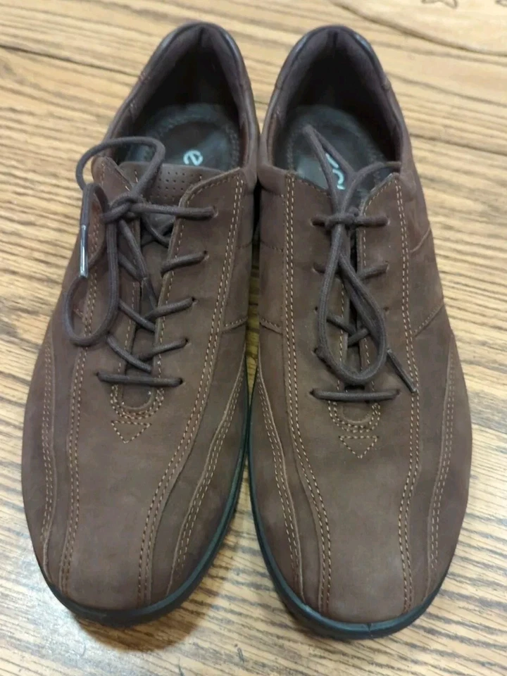 Ecco Sky Tie Lace Up Flat Women's 40 US 9 Brown Suede Oxford Casual Shoe - Image 3 of 4