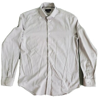 ZARA MAN SLIM FIT BEIGE BUTTON DOWN CASUAL DRESS LONG SLEEVE