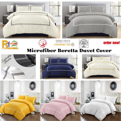 Luxury Beretta Microfiber Duvet Set Wrinkle Resistant Soft-Touch+pillowcases Uk